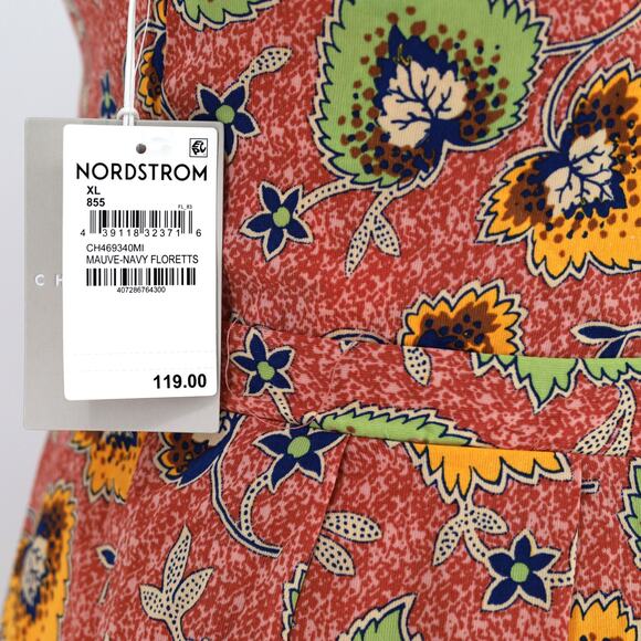 Chelsea28 Women Coral Paisley Satin Cutout Sleeveless Summer Maxi Dress Size XL - Picture 7 of 7